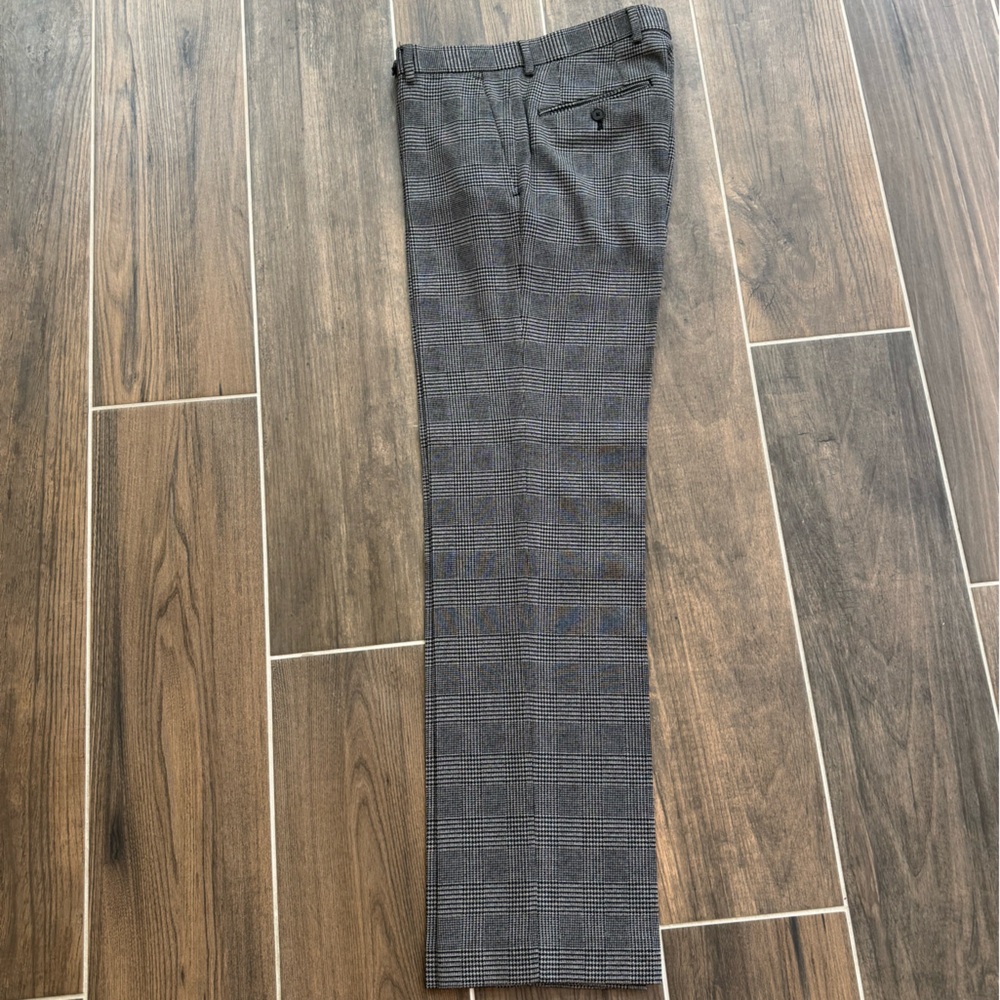 John Varvatos Charcoal Plaid Men's Dress Pants